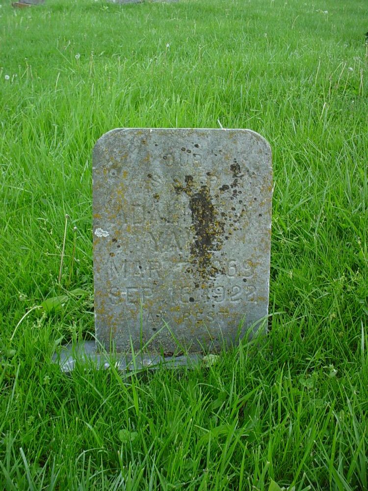  Adelaide A. Yake Headstone Photo, Otterbein United Brethren Methodist Cemetery, Callaway County genealogy