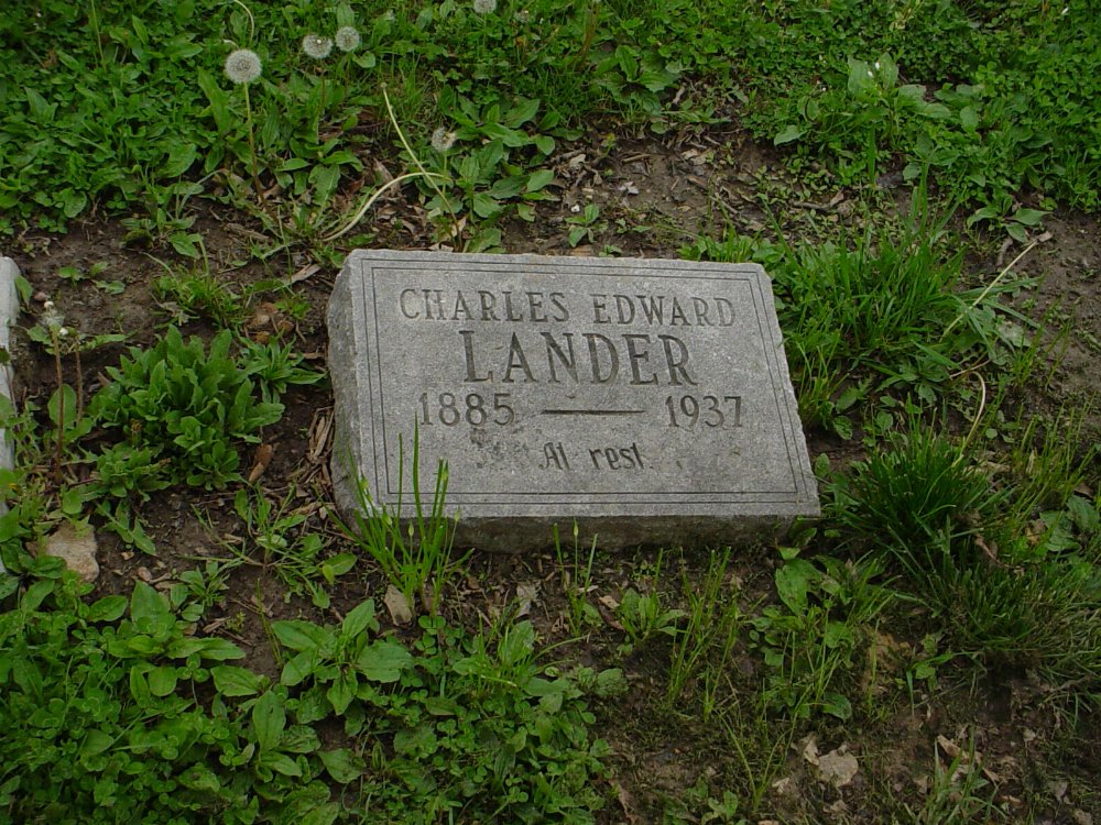  Charles E. Lander Headstone Photo, Pioneer Cemetery, Callaway County genealogy