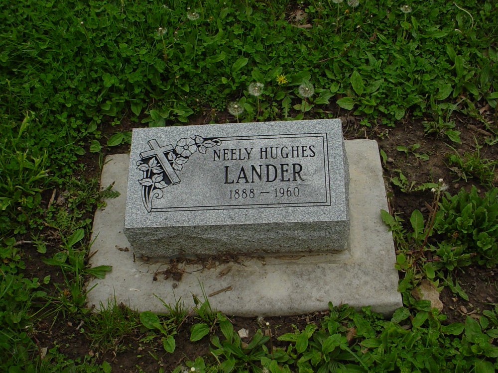  Neely Huges Lander Headstone Photo, Pioneer Cemetery, Callaway County genealogy