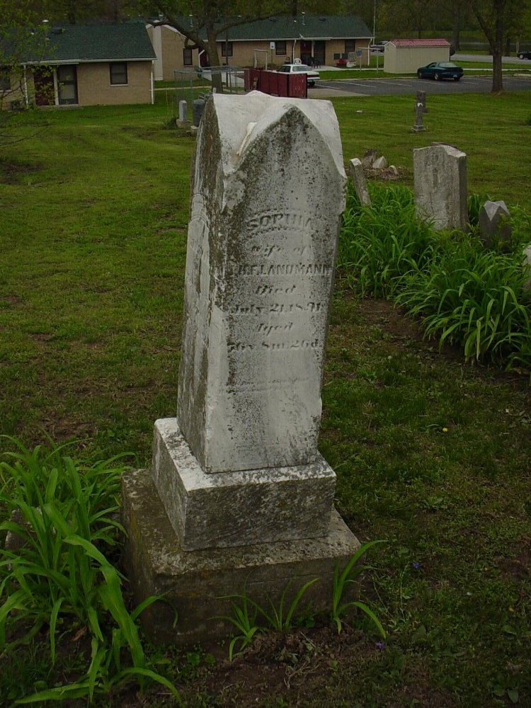  Sophia Landmann Headstone Photo, Pioneer Cemetery, Callaway County genealogy