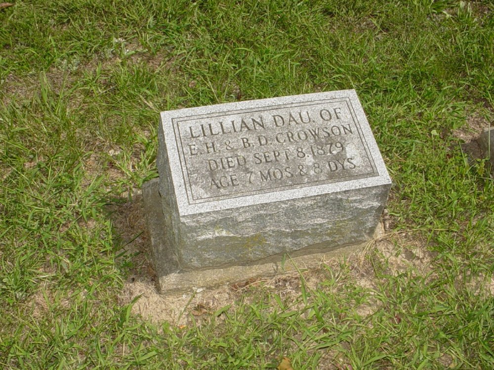  Lillian Crowson Headstone Photo, Prairie Chapel Cemetery, Callaway County genealogy