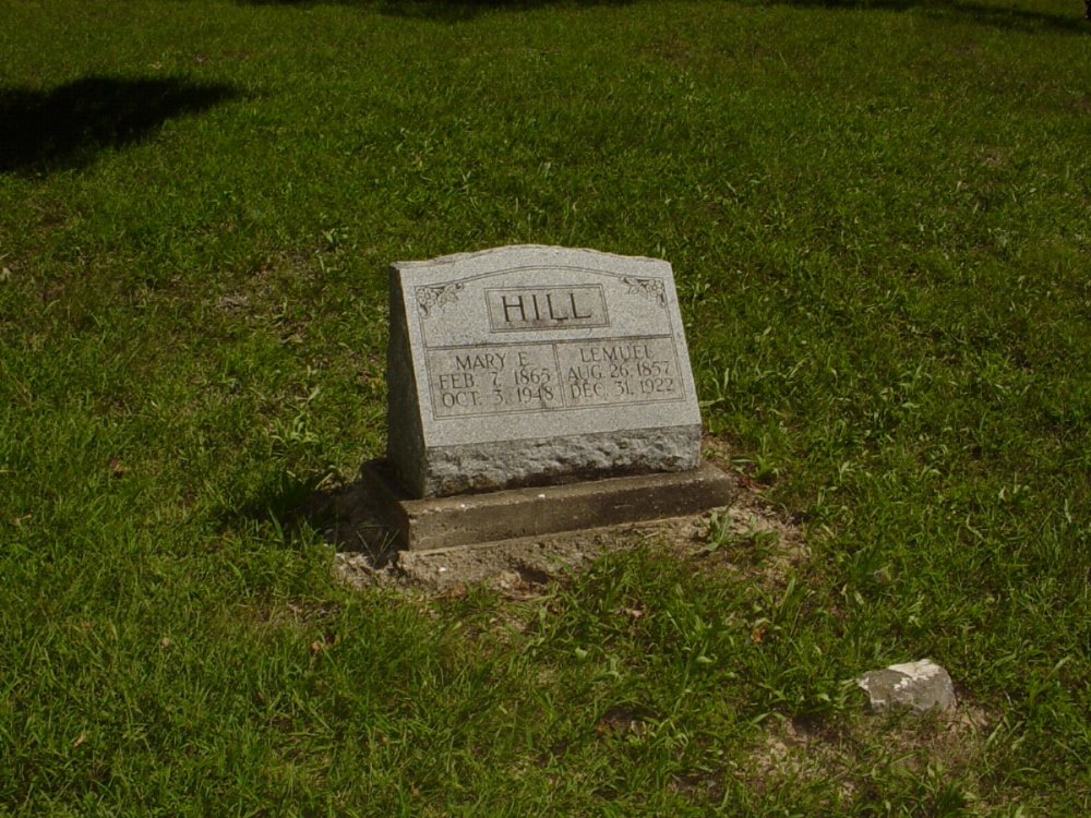  Lemuel and Mary Hill Headstone Photo, Prairie Chapel Cemetery, Callaway County genealogy