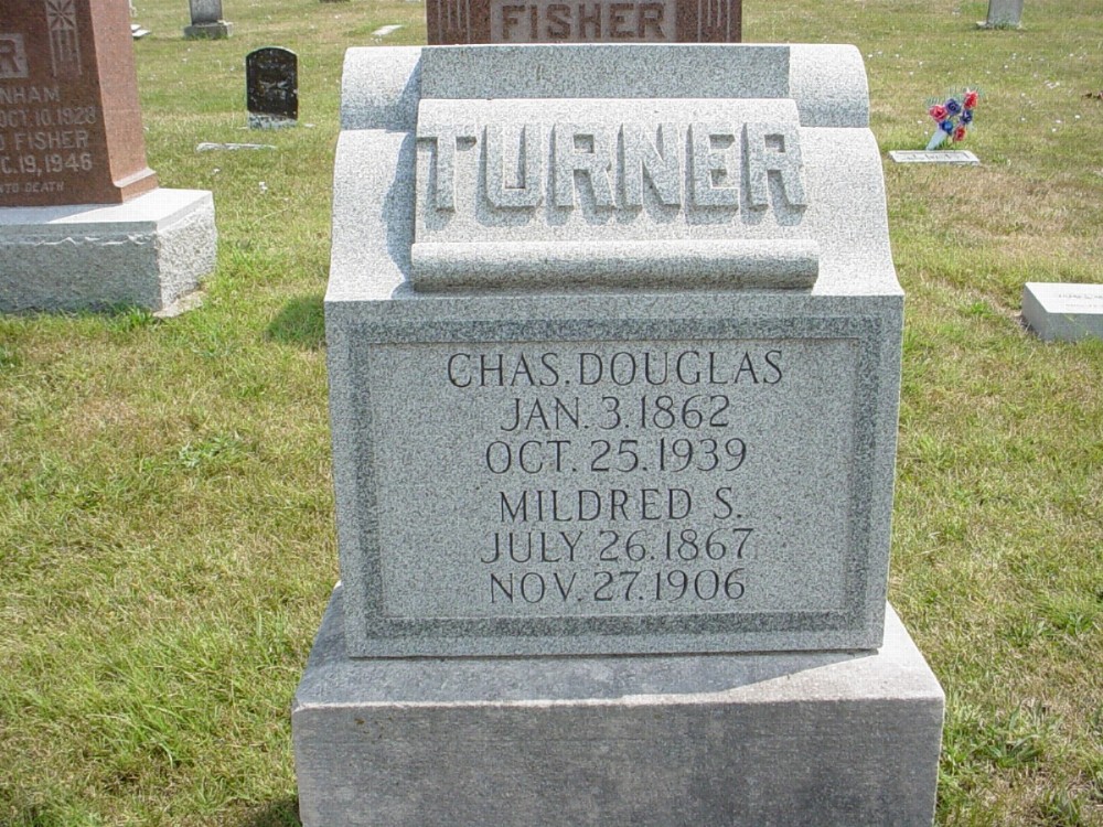  Charles D. Turner and Eliza M. Stultz Headstone Photo, Richland Baptist Cemetery, Callaway County genealogy