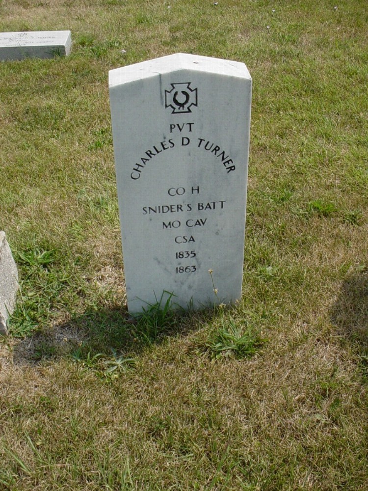  Charles D. Turner Headstone Photo, Richland Baptist Cemetery, Callaway County genealogy