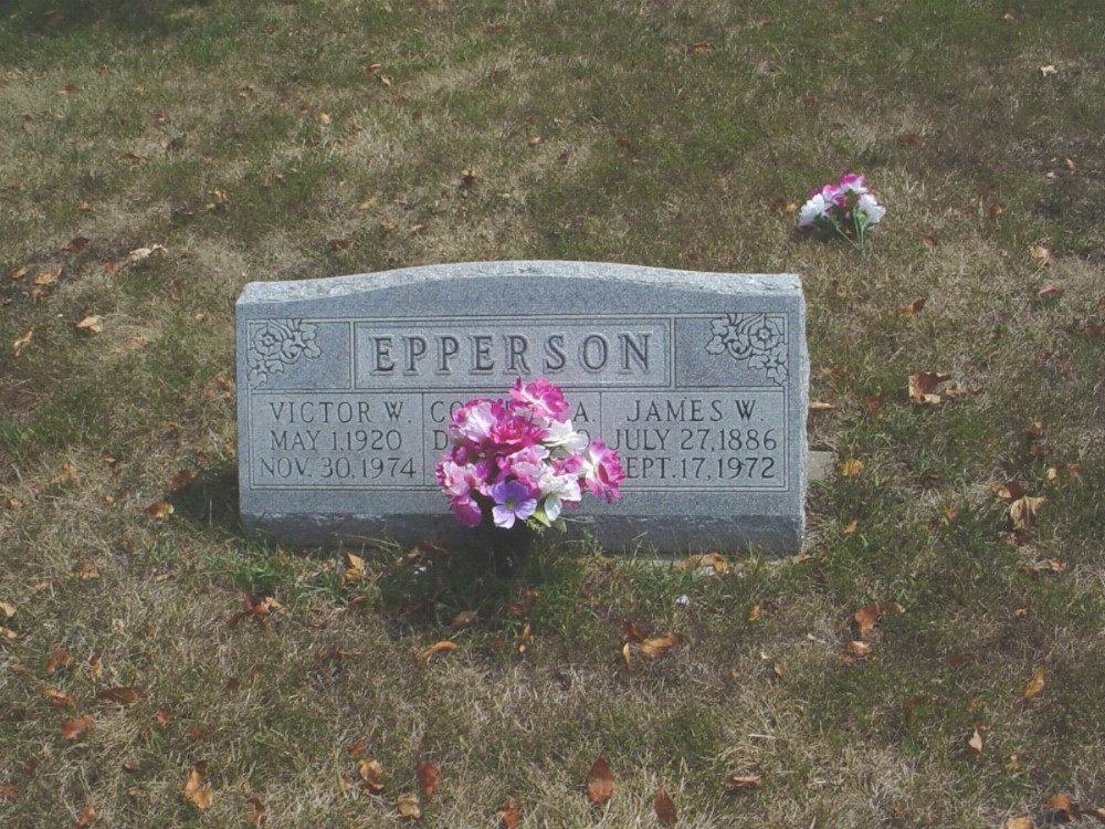  Victor W. and James W. Epperson Headstone Photo, Richland Baptist Cemetery, Callaway County genealogy