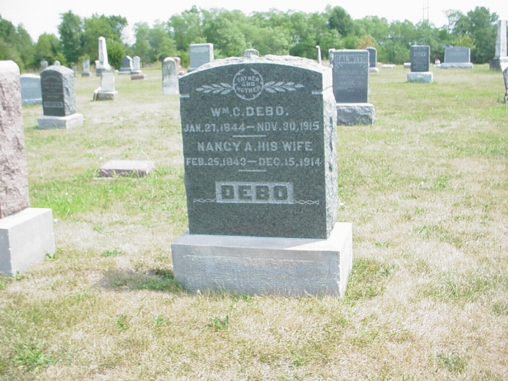  William Craig Debo and Nancy A. Jones Headstone Photo, Richland Baptist Cemetery, Callaway County genealogy