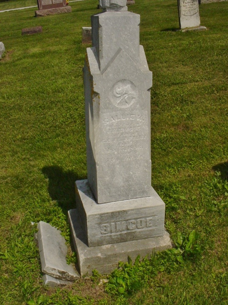  Sallie K. Perry Simco Headstone Photo, Richland Baptist Cemetery, Callaway County genealogy