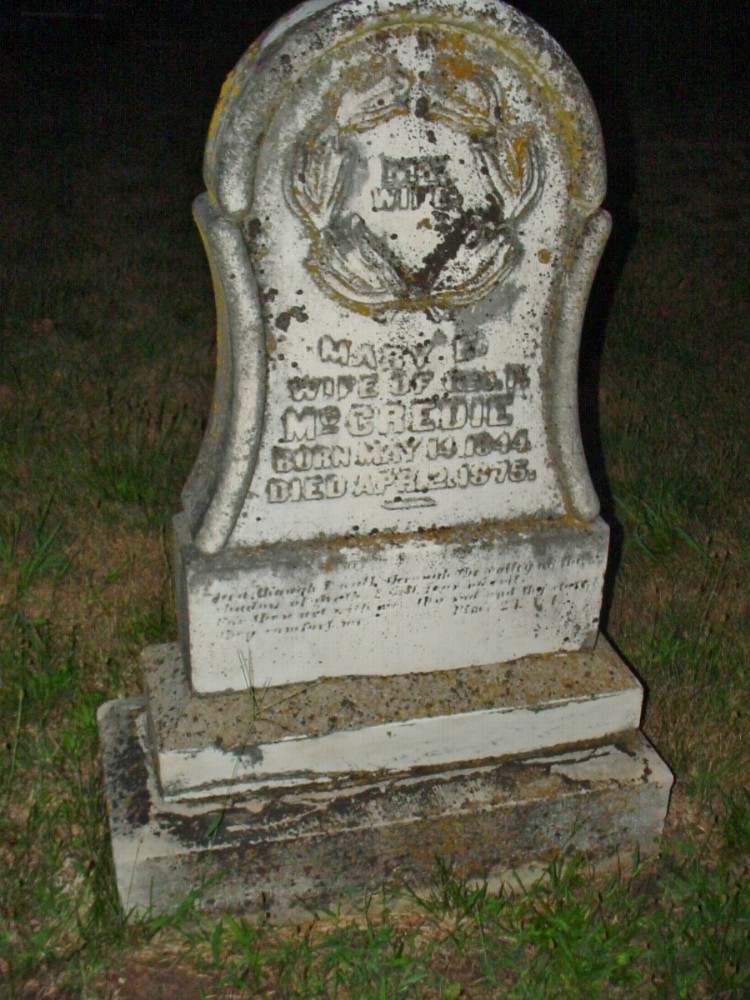  Mary Robinson McCredie Headstone Photo, Richland Baptist Cemetery, Callaway County genealogy