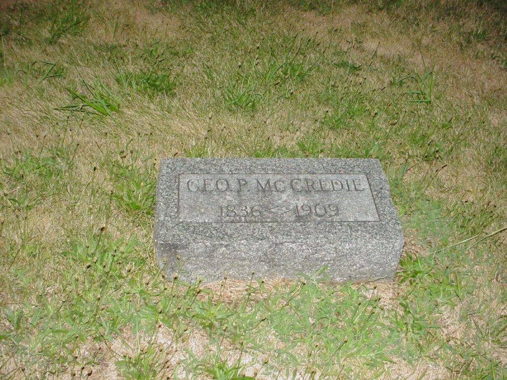  George P. McCredie Headstone Photo, Richland Baptist Cemetery, Callaway County genealogy