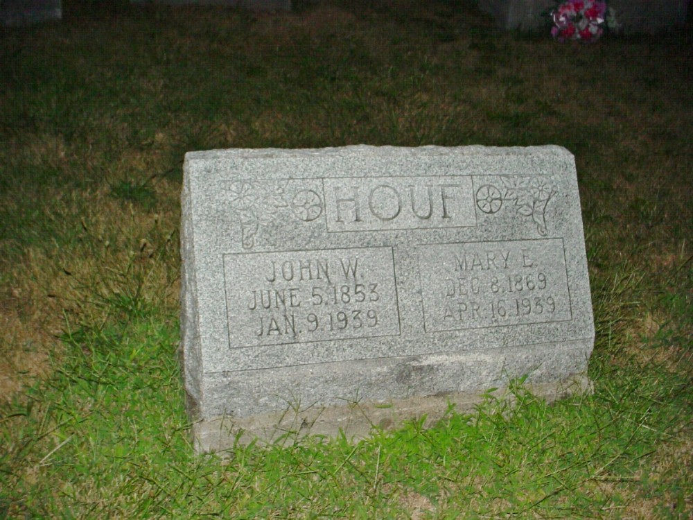  John Houf & Mary Scott Headstone Photo, Richland Baptist Cemetery, Callaway County genealogy