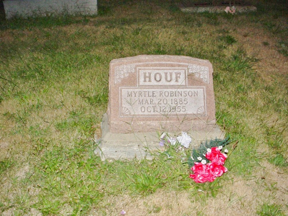  Myrtle Robinson Houf Headstone Photo, Richland Baptist Cemetery, Callaway County genealogy