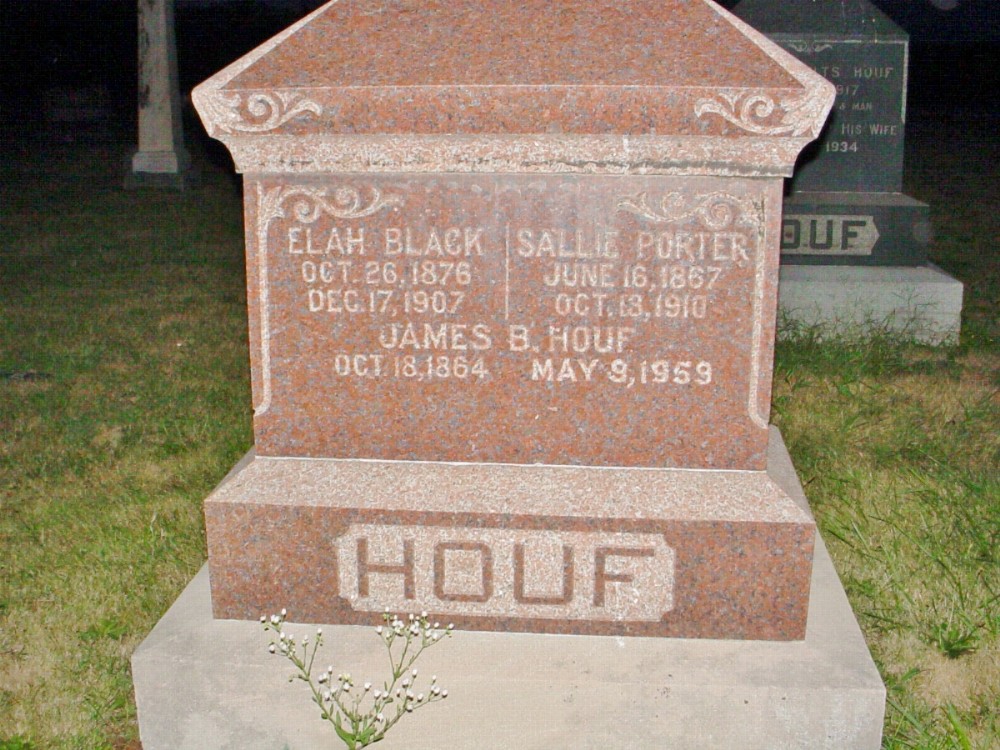  James Bell Houf Headstone Photo, Richland Baptist Cemetery, Callaway County genealogy