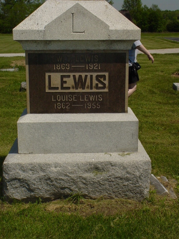  William T. & K. Louise Lewis Headstone Photo, Richland Baptist Cemetery, Callaway County genealogy