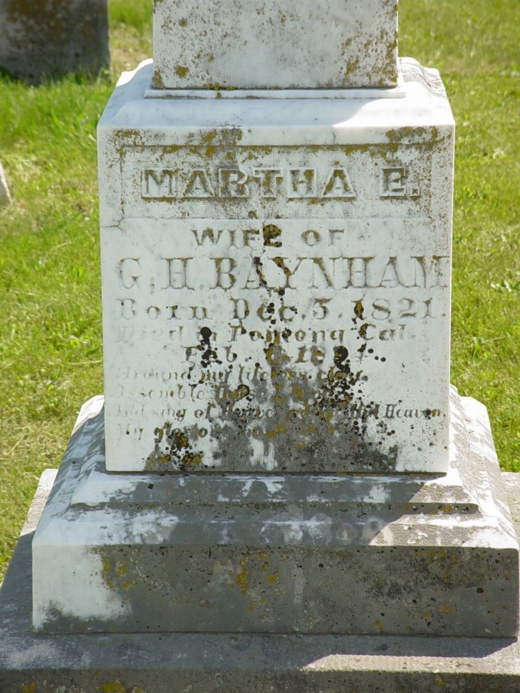  Martha Grimes Baynham Headstone Photo, Richland Baptist Cemetery, Callaway County genealogy