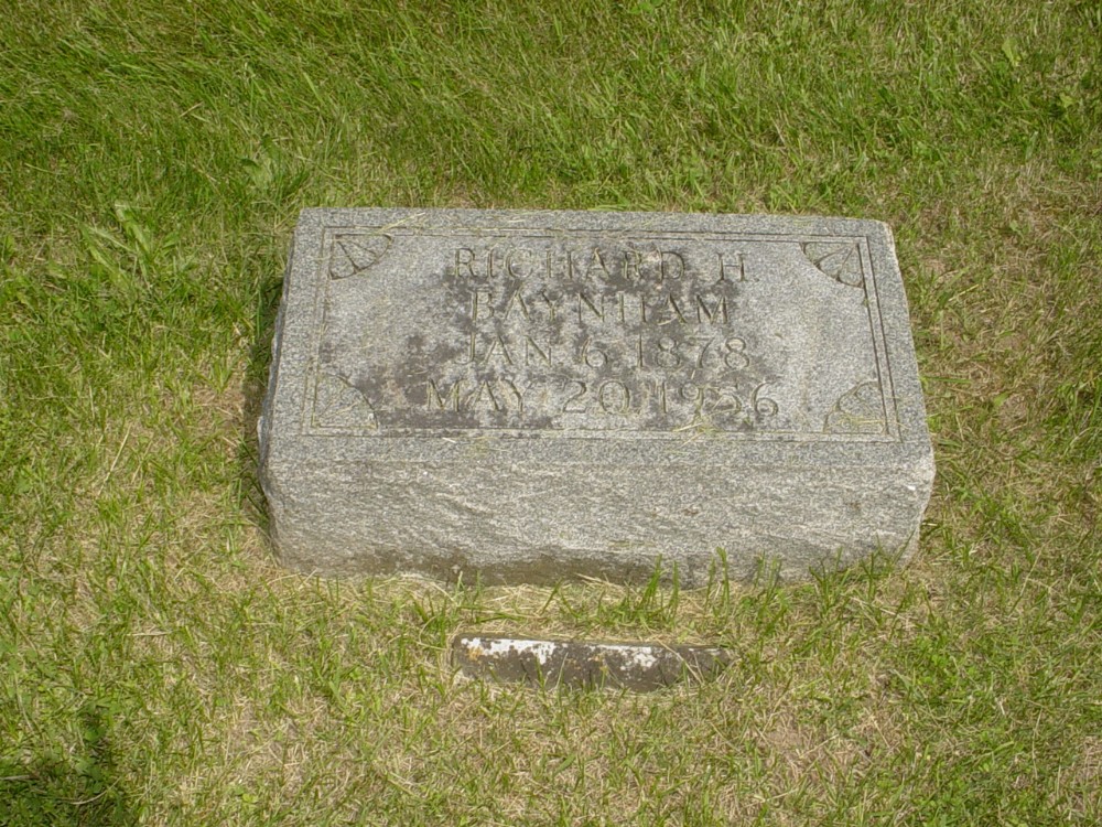  Richard H. Baynham Headstone Photo, Richland Baptist Cemetery, Callaway County genealogy