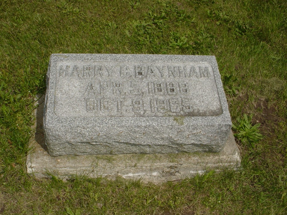 Harry H. Baynham Headstone Photo, Richland Baptist Cemetery, Callaway County genealogy