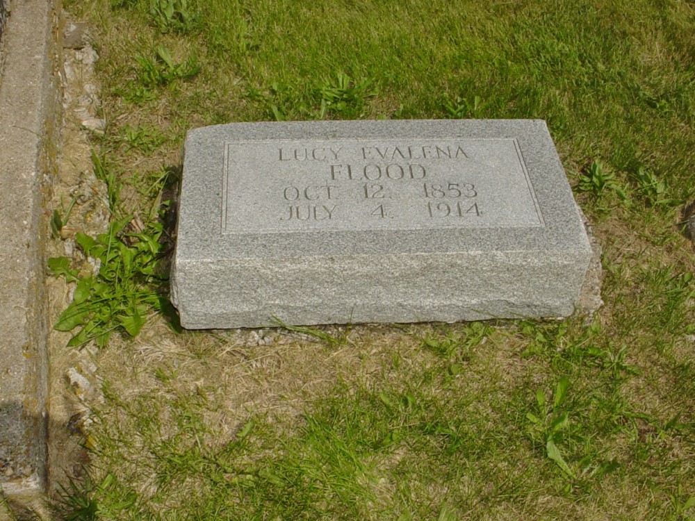  Lucy Evalena Flood Headstone Photo, Richland Baptist Cemetery, Callaway County genealogy