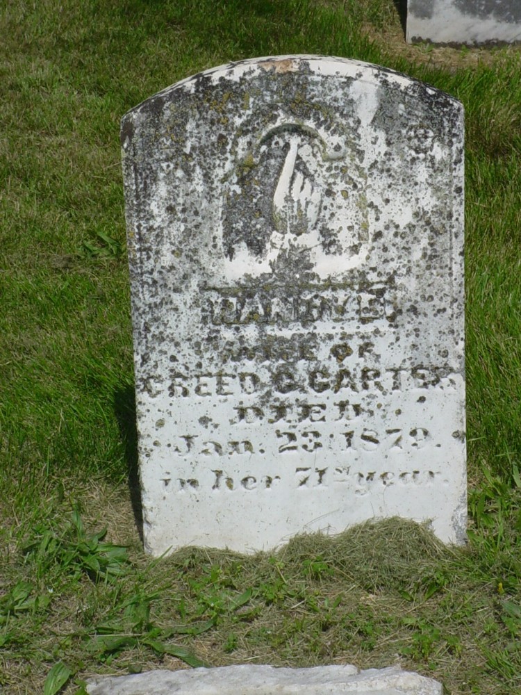  Nancy Carter Headstone Photo, Richland Baptist Cemetery, Callaway County genealogy