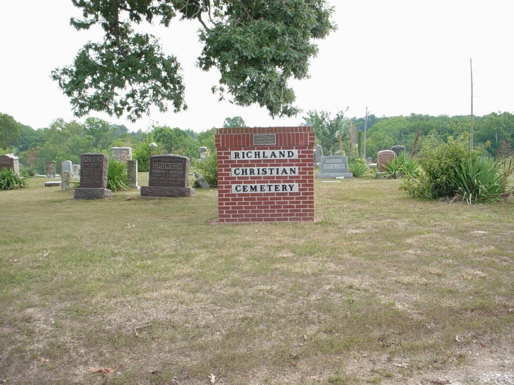  Richland Christian Headstone Photo, Richland Christian Cemetery, Callaway County genealogy