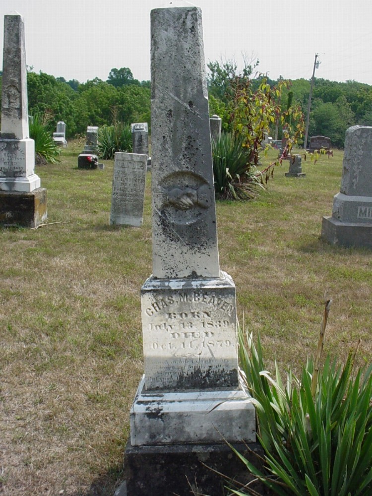  Charles M. Beaven Headstone Photo, Richland Christian Cemetery, Callaway County genealogy