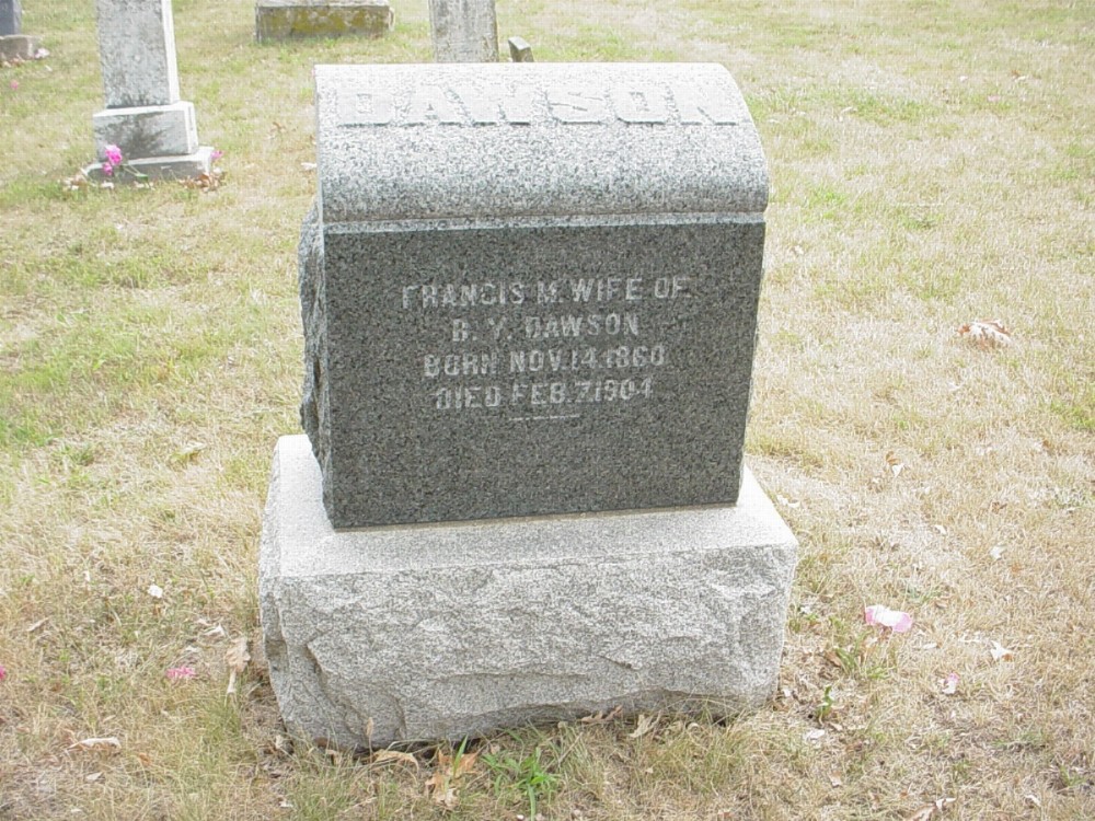  Maria Moore Dawson Headstone Photo, Richland Christian Cemetery, Callaway County genealogy