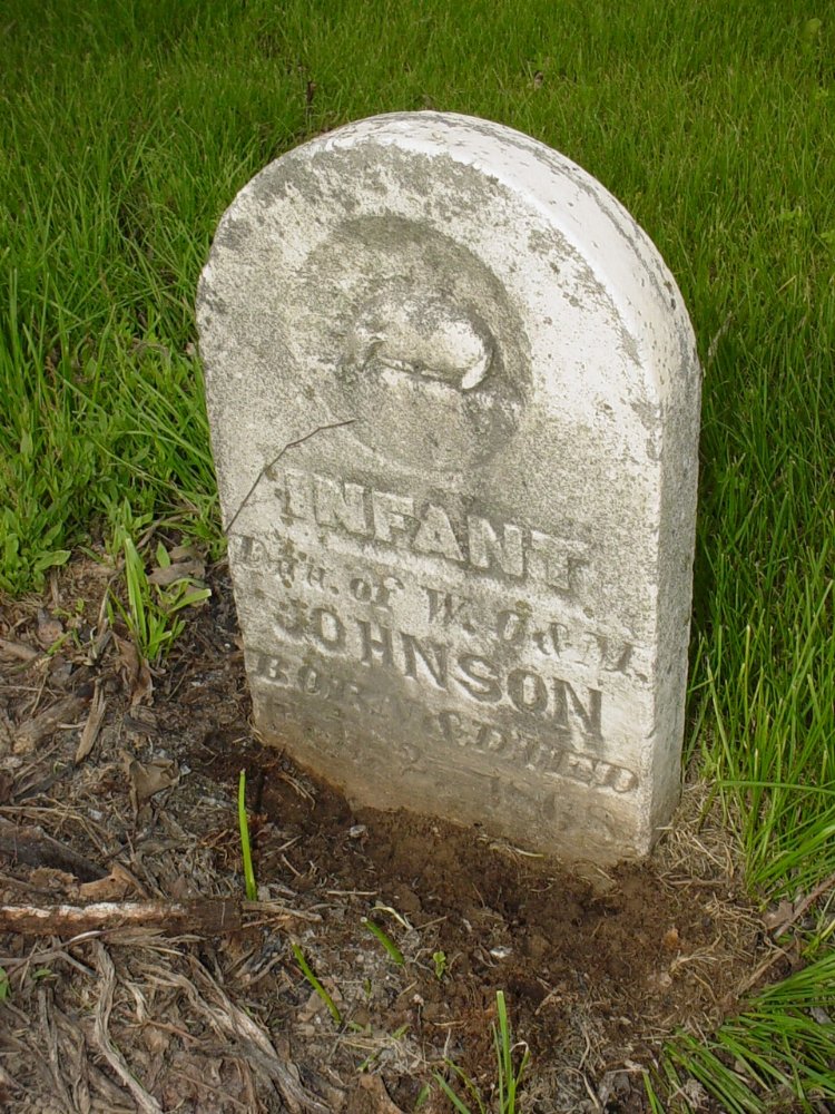  Infant Johnson 1868 Headstone Photo, Sunrise Christian Cemetery, Callaway County genealogy