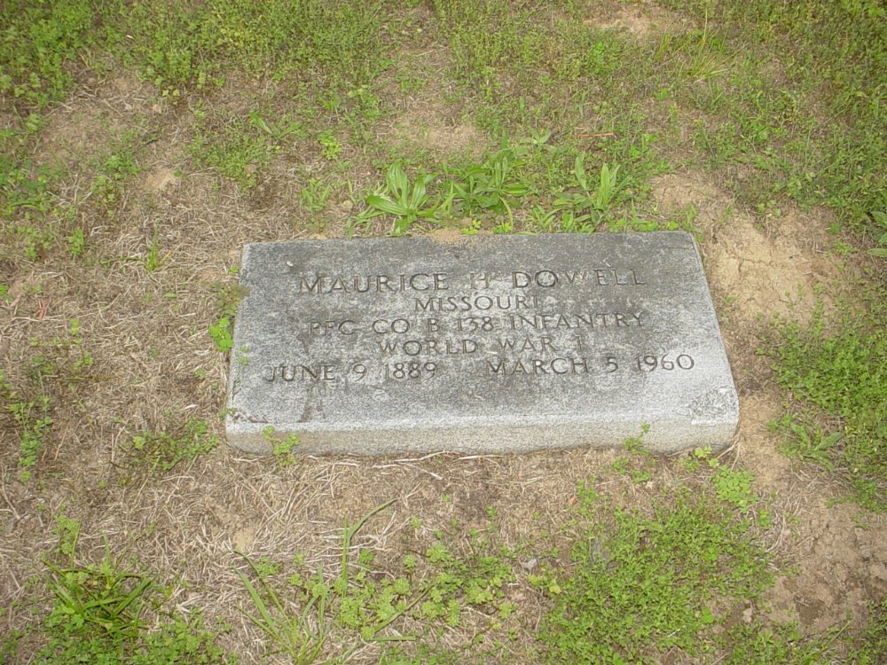  Maurice H. Dowell Headstone Photo, Sunrise Christian Cemetery, Callaway County genealogy