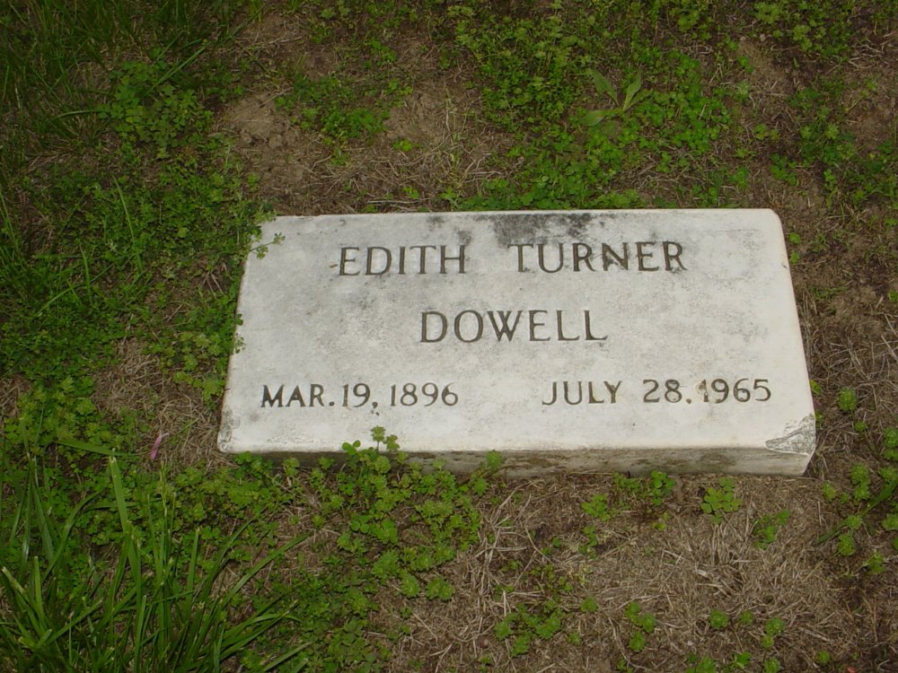  Edith Turner Dowell Headstone Photo, Sunrise Christian Cemetery, Callaway County genealogy