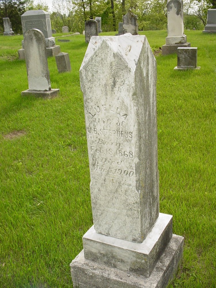  Luella Stephens Headstone Photo, Sunrise Christian Cemetery, Callaway County genealogy
