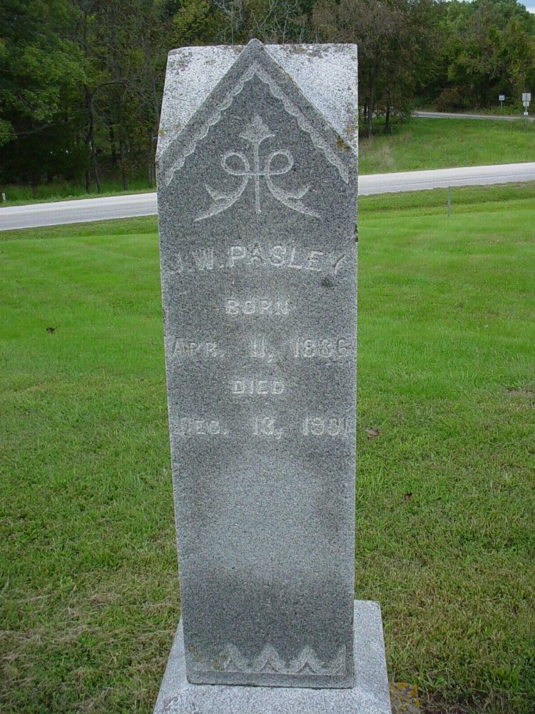  John Wes Pasley Headstone Photo, Unity Baptist Church Cemetery, Callaway County genealogy