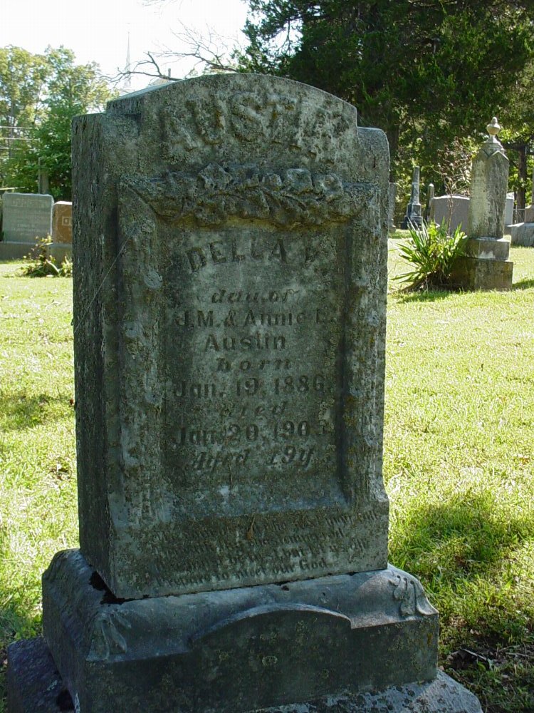  Della Austin Headstone Photo, Unity Baptist Church Cemetery, Callaway County genealogy