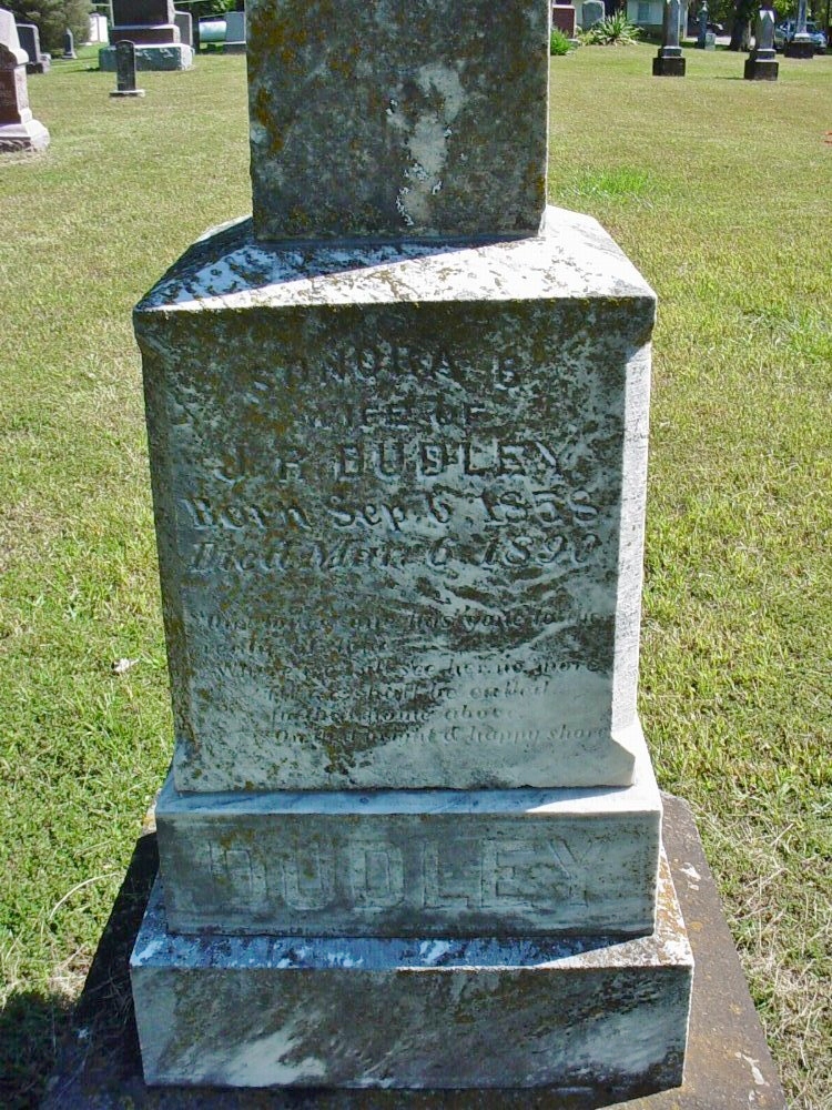  Sonora Dudley Headstone Photo, Unity Baptist Church Cemetery, Callaway County genealogy