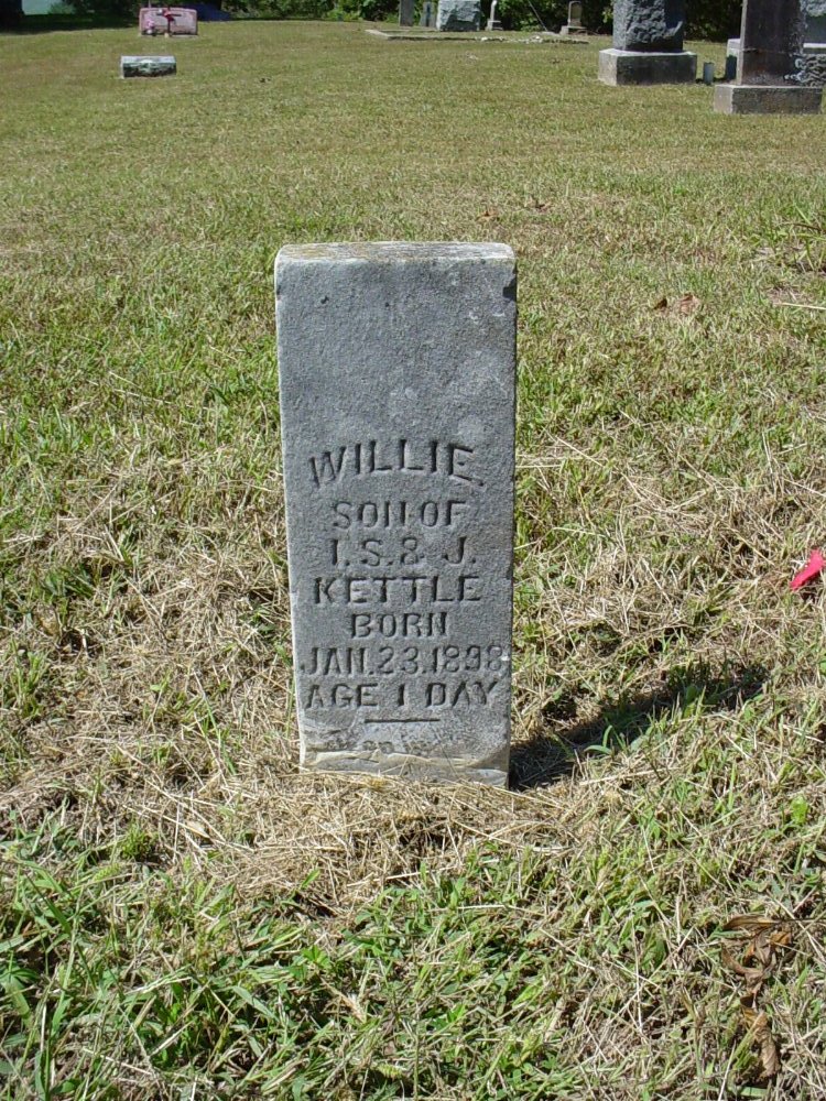  Willie Kettle Headstone Photo, Unity Baptist Church Cemetery, Callaway County genealogy