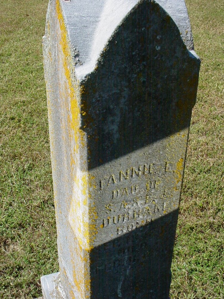  Fannie Durham Headstone Photo, Unity Baptist Church Cemetery, Callaway County genealogy