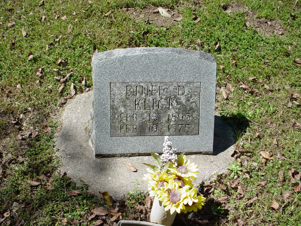  Ethel Doub Klick Headstone Photo, Unity Baptist Church Cemetery, Callaway County genealogy