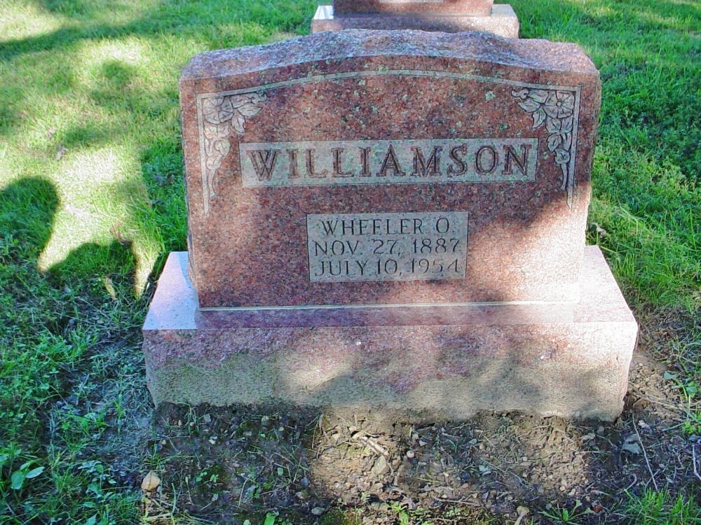  Wheeler Williamson Headstone Photo, Unity Baptist Church Cemetery, Callaway County genealogy
