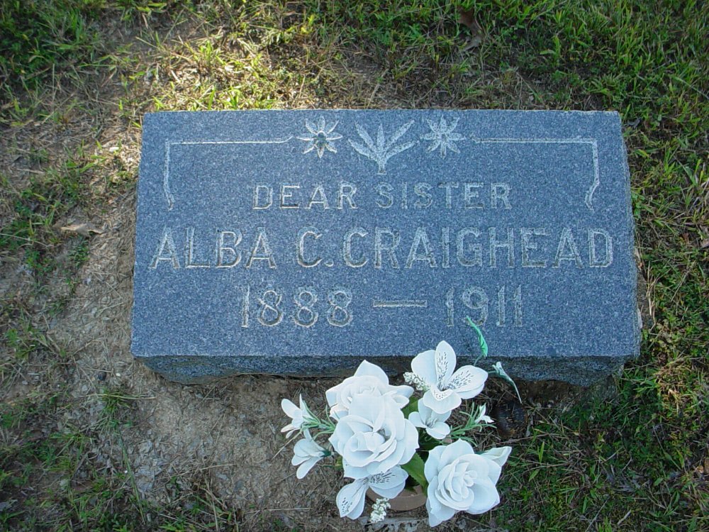  Alba C. Craighead Headstone Photo, Unity Baptist Church Cemetery, Callaway County genealogy