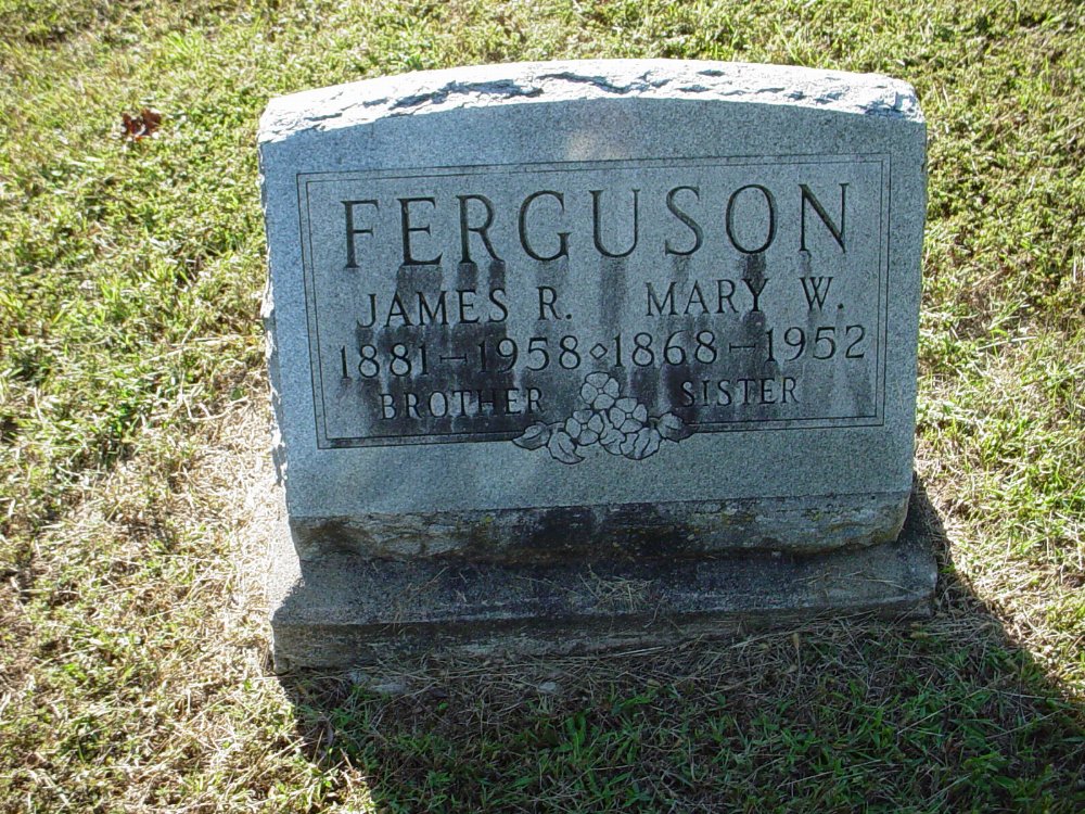  James & Mary Ferguson Headstone Photo, Unity Baptist Church Cemetery, Callaway County genealogy