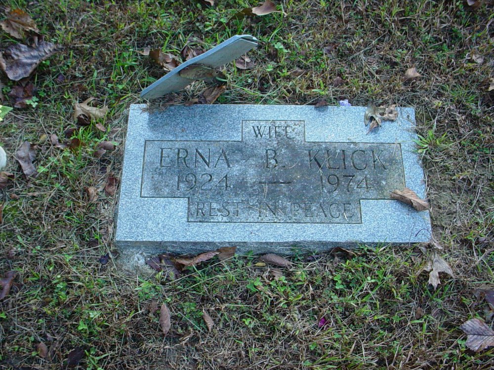  Erna B. Klick Headstone Photo, Unity Baptist Church Cemetery, Callaway County genealogy
