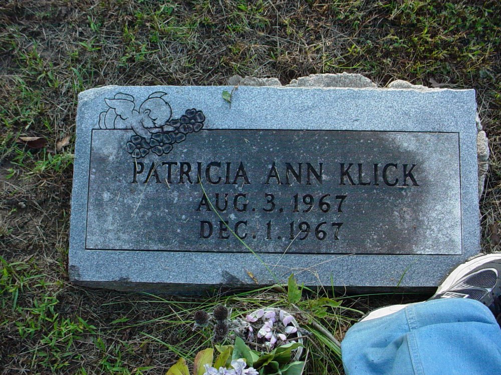  Patricia Ann Klick Headstone Photo, Unity Baptist Church Cemetery, Callaway County genealogy