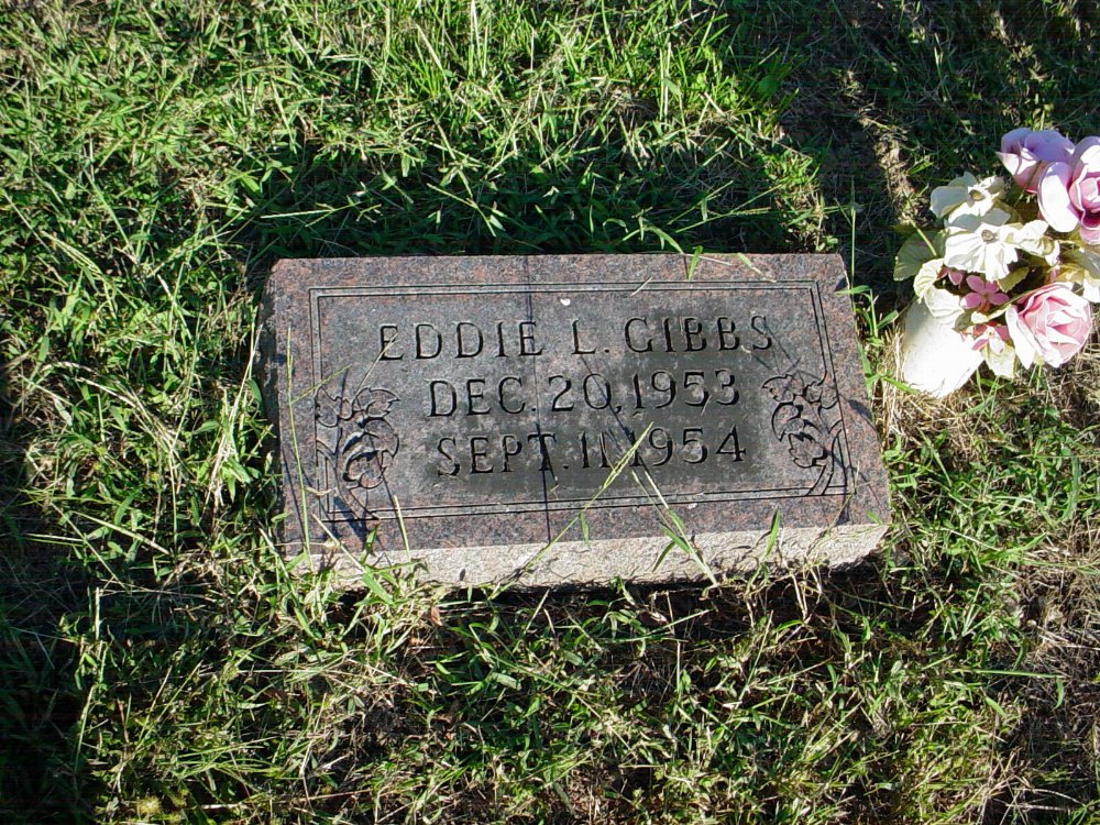  Eddie Gibbs Headstone Photo, Unity Baptist Church Cemetery, Callaway County genealogy