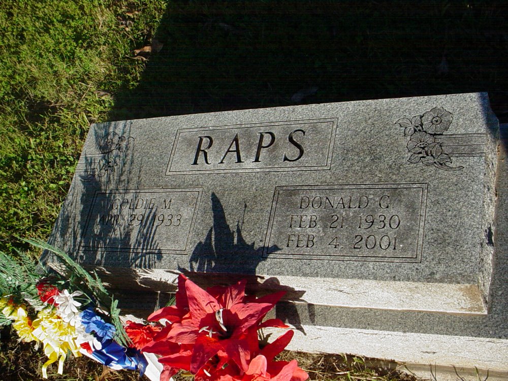  Donald Raps & Goldie Patrick Headstone Photo, Unity Baptist Church Cemetery, Callaway County genealogy