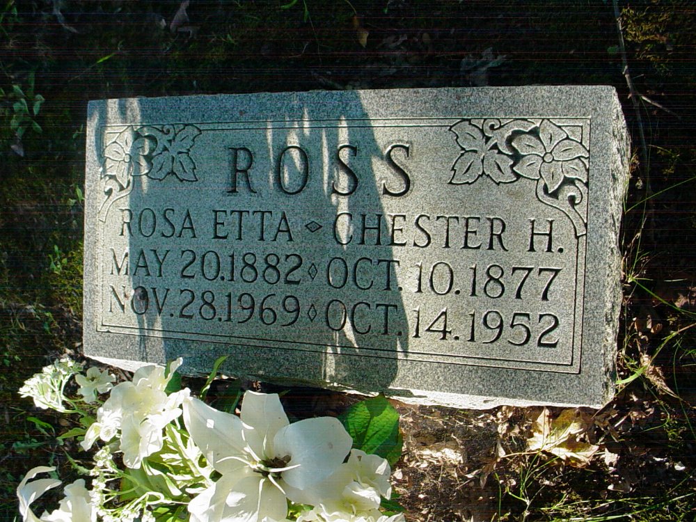  Chester H. Ross & Rosa E. Qualls Headstone Photo, Unity Baptist Church Cemetery, Callaway County genealogy