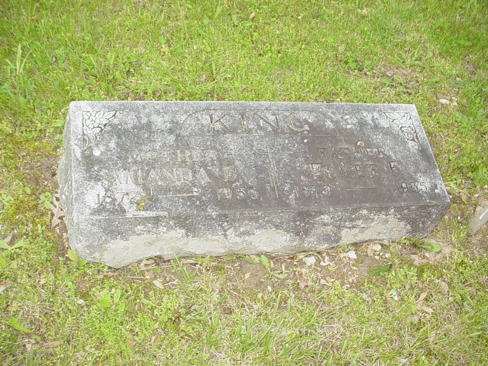  Elmer King and Amanda Wilkerson Headstone Photo, White Cloud Presbyterian Church Cemetery, Callaway County genealogy