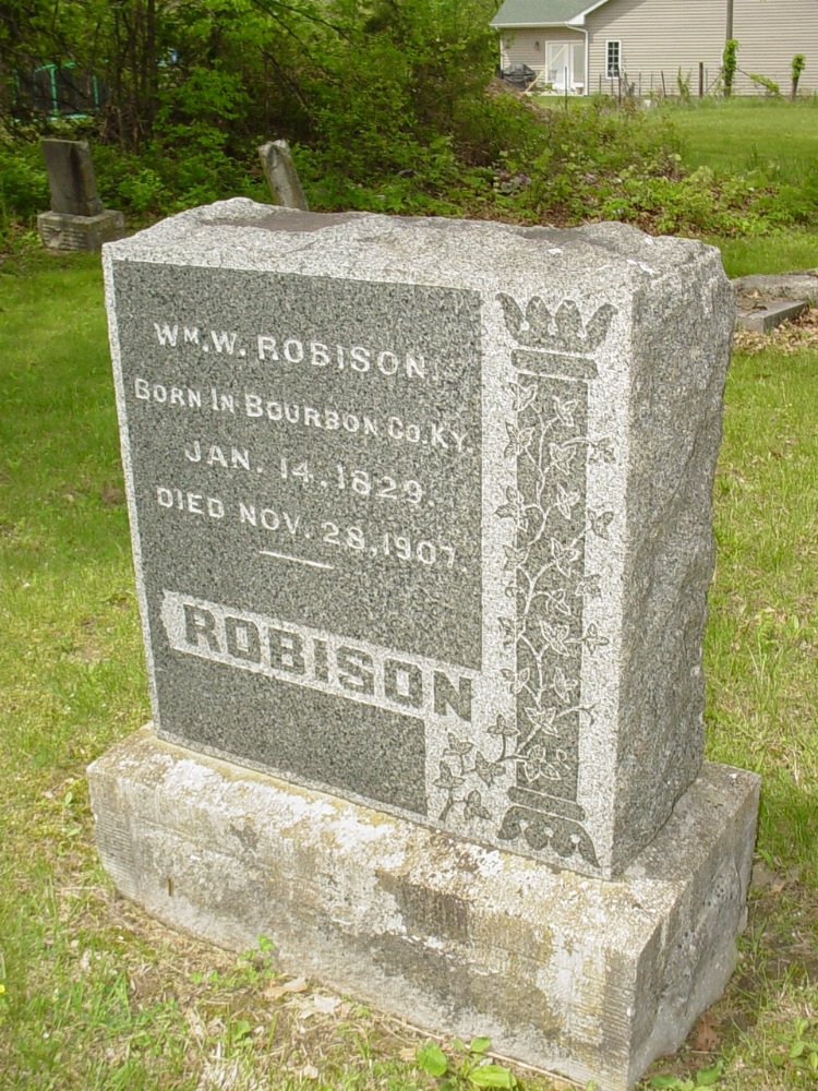  William W. Robison Headstone Photo, White Cloud Presbyterian Church Cemetery, Callaway County genealogy