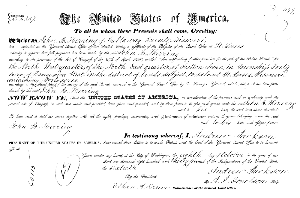 Land patent - Herring, John B.