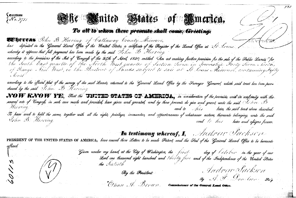 Land patent - Herring, John B.
